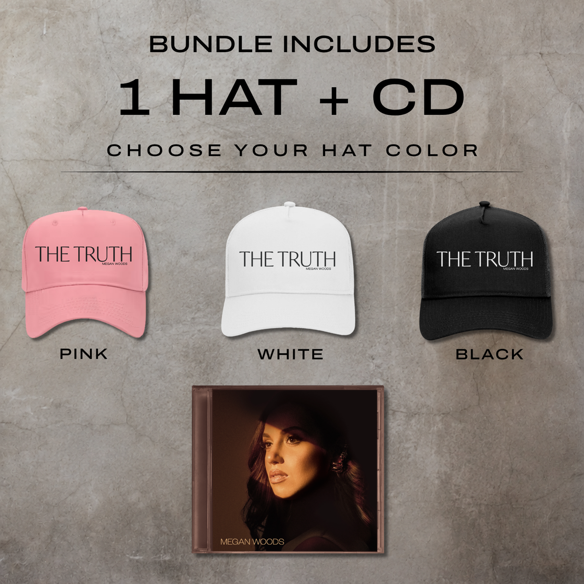 PREORDER: Megan Woods CD + The Truth Hat